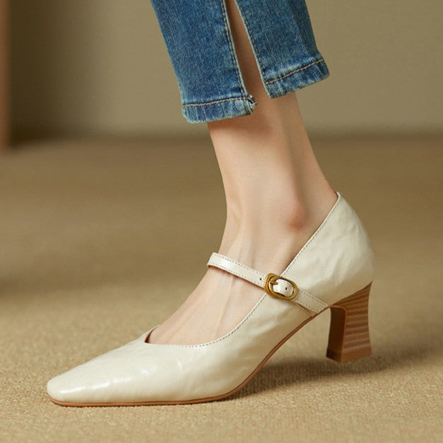Orvane | Mary Jane Leather Pumps