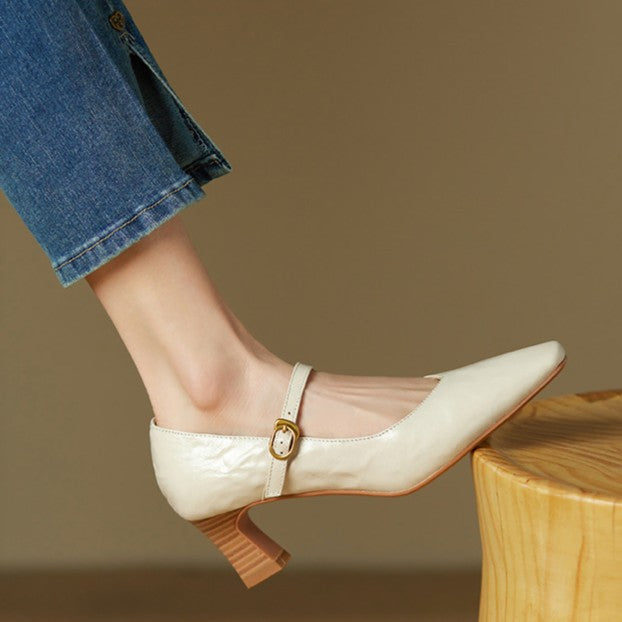 Orvane | Mary Jane Leather Pumps