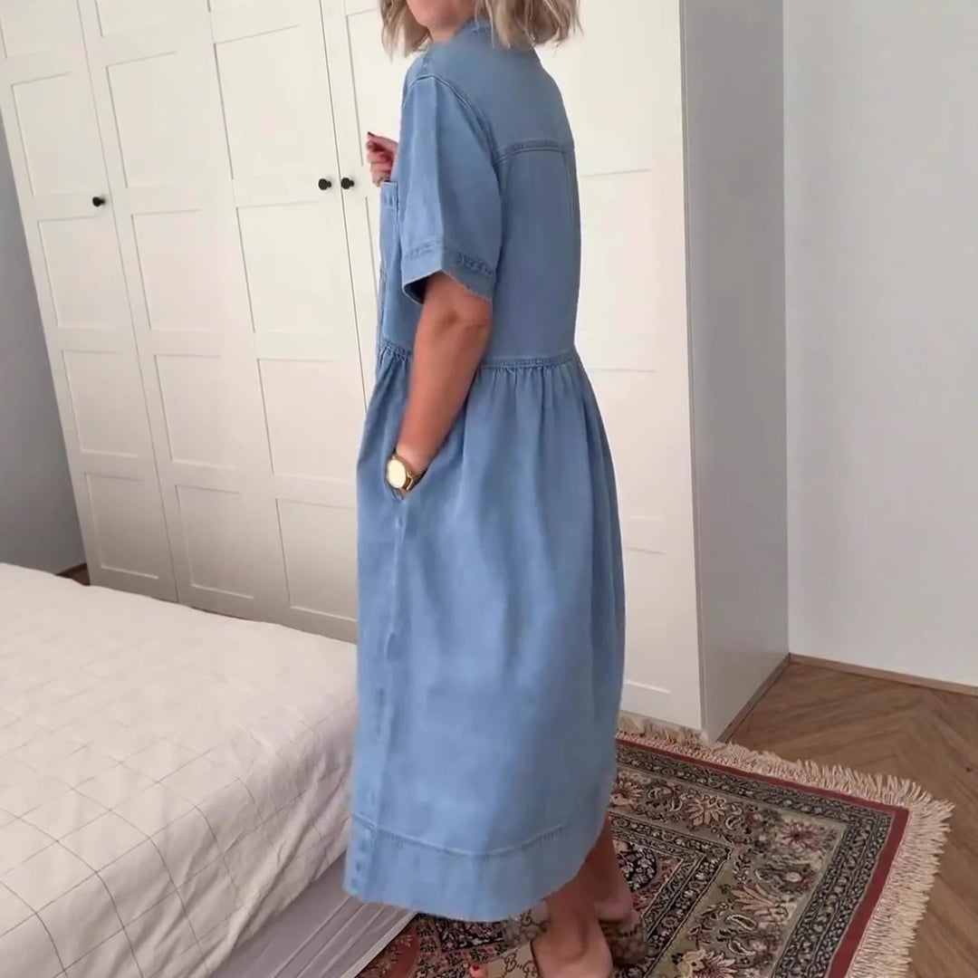 Isabelle | The Relaxed Fit Denim Midi Dress