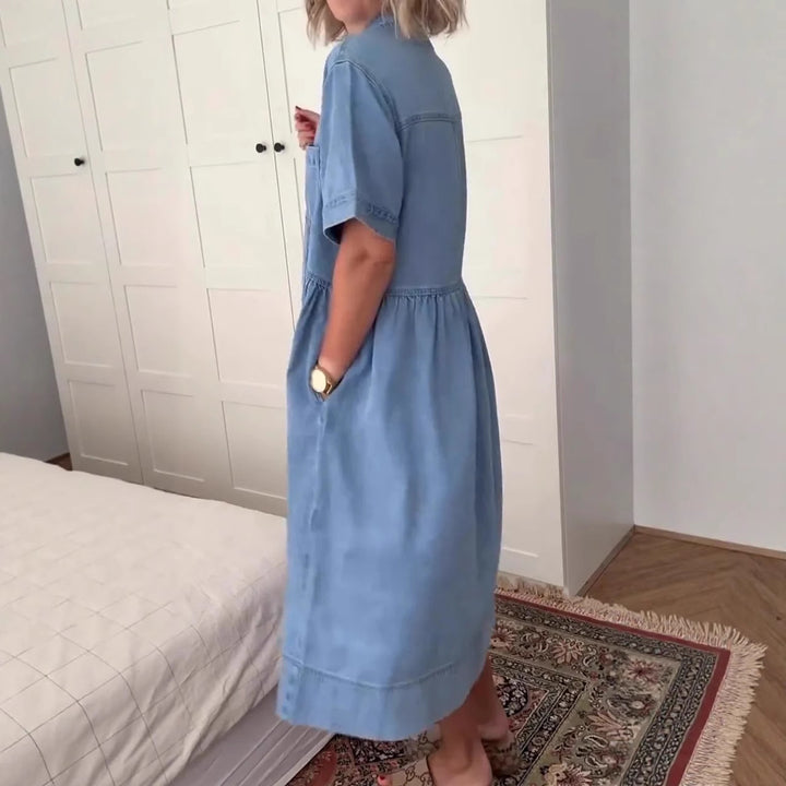 Isabelle | The Relaxed Fit Denim Midi Dress