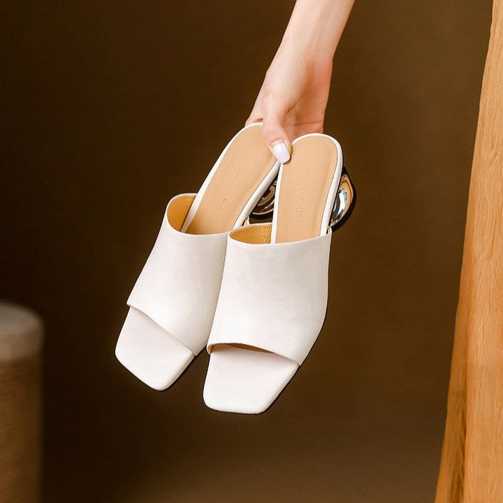 Virelle | Curve Leather Mule Heels
