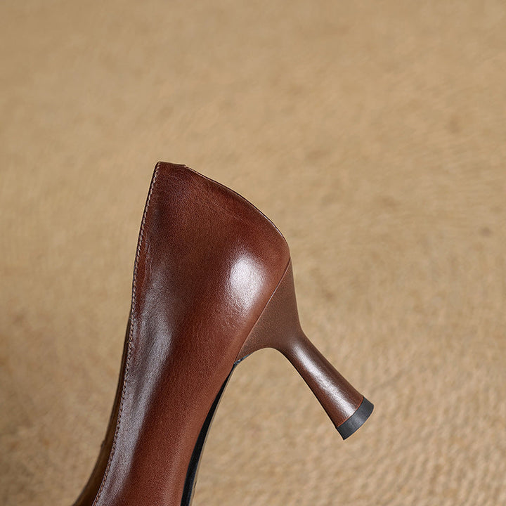 Elviera | Square Leather Pumps