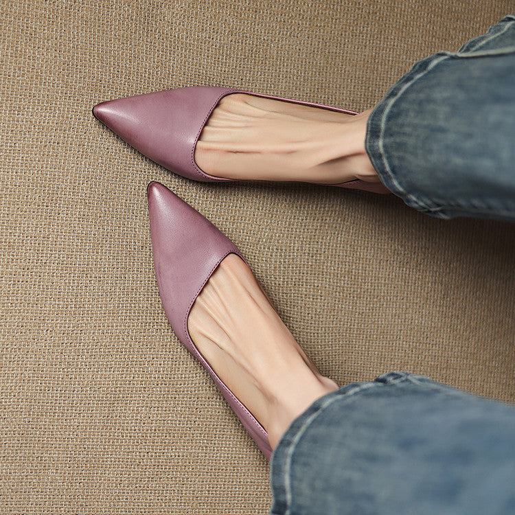 Orlisse | Leather Kitten Heel Pumps