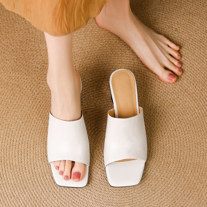 Virelle | Curve Leather Mule Heels