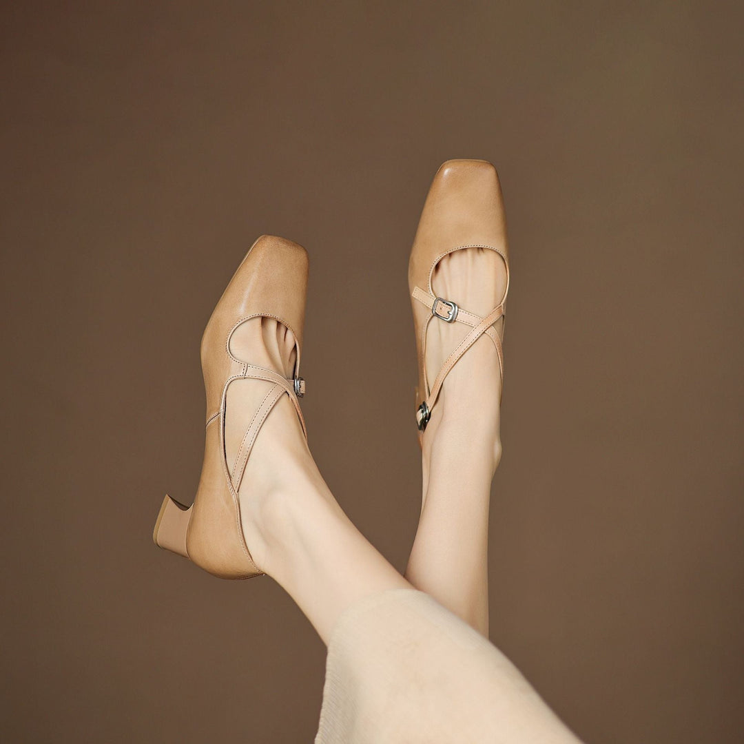 Marvane | Leather Kitten Heels