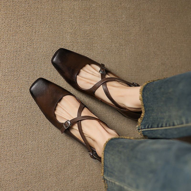 Marvane | Leather Kitten Heels