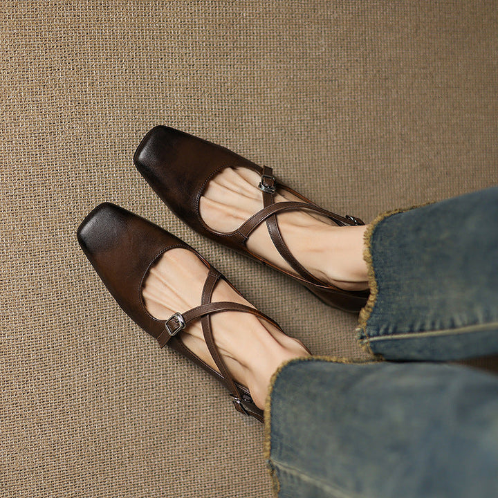 Marvane | Leather Kitten Heels