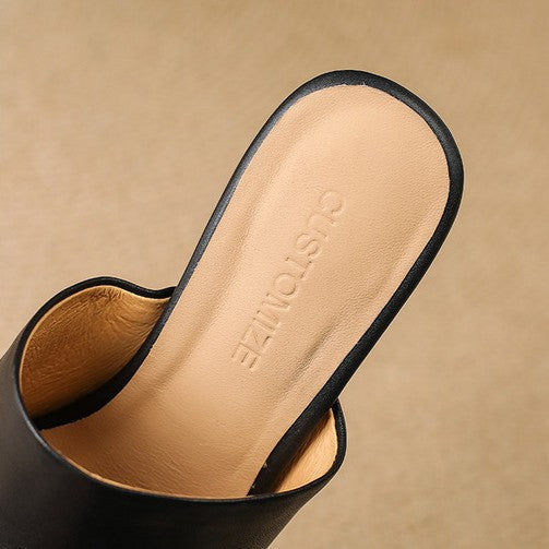 Virelle | Curve Leather Mule Heels