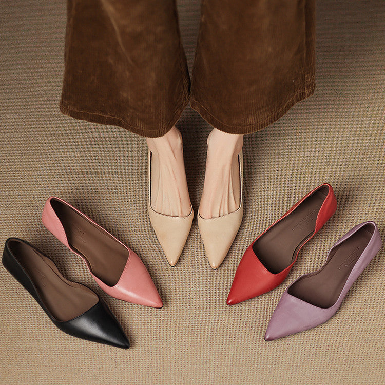 Orlisse | Leather Kitten Heel Pumps