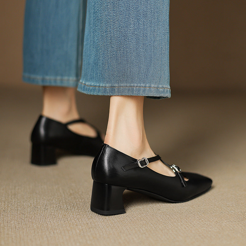 Marvane | Leather Kitten Heels