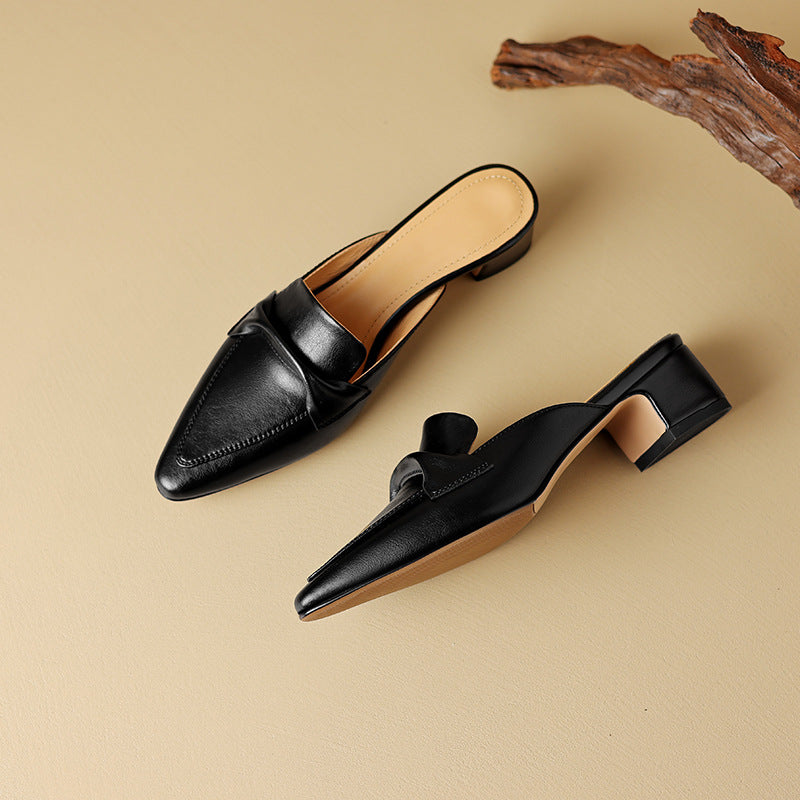 Marloe | Pointed Leather Mules