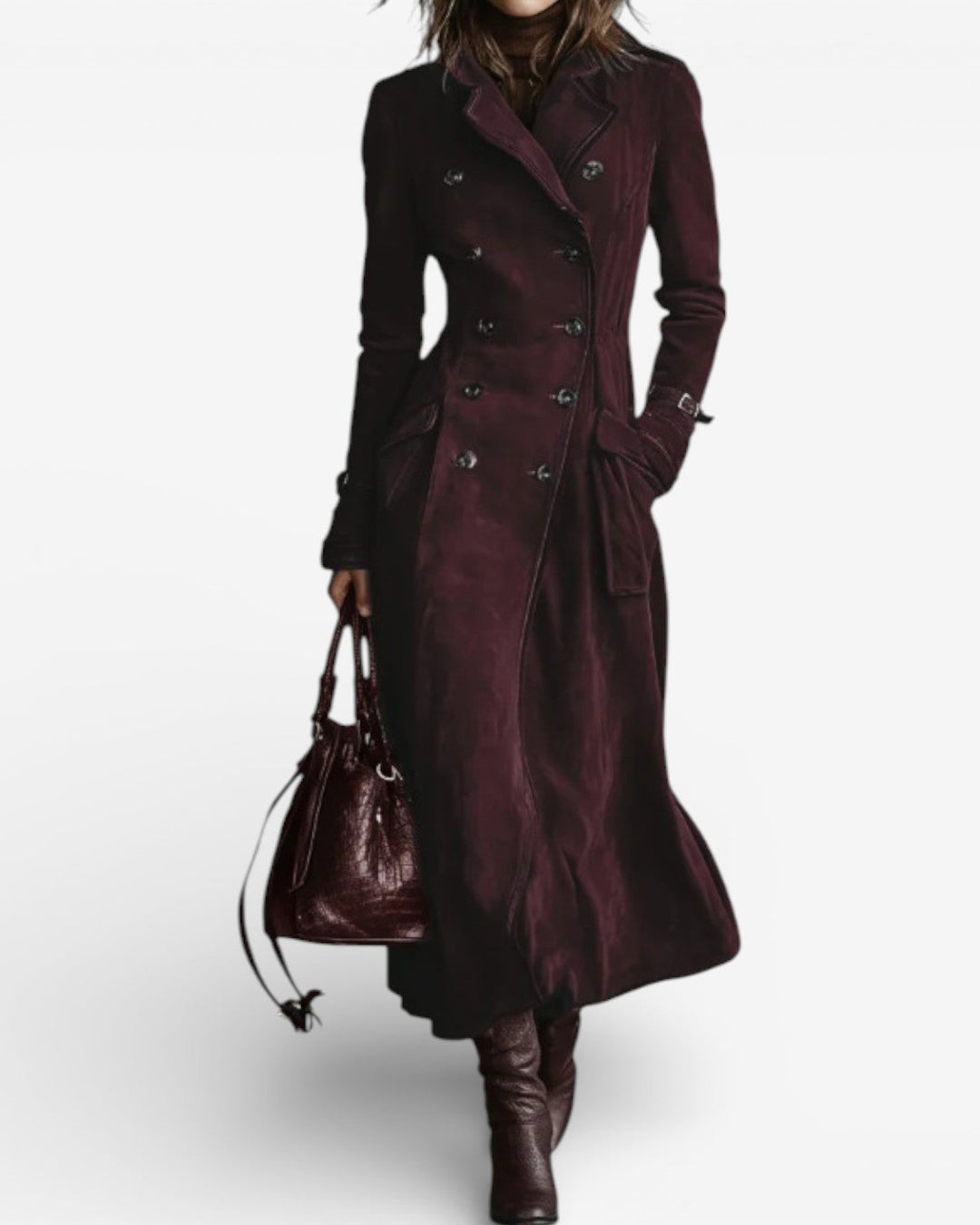 Nathalie | Suede Trench Coat