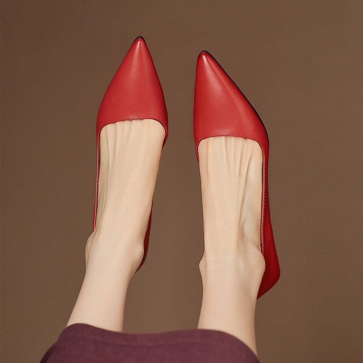 Orlisse | Leather Kitten Heel Pumps