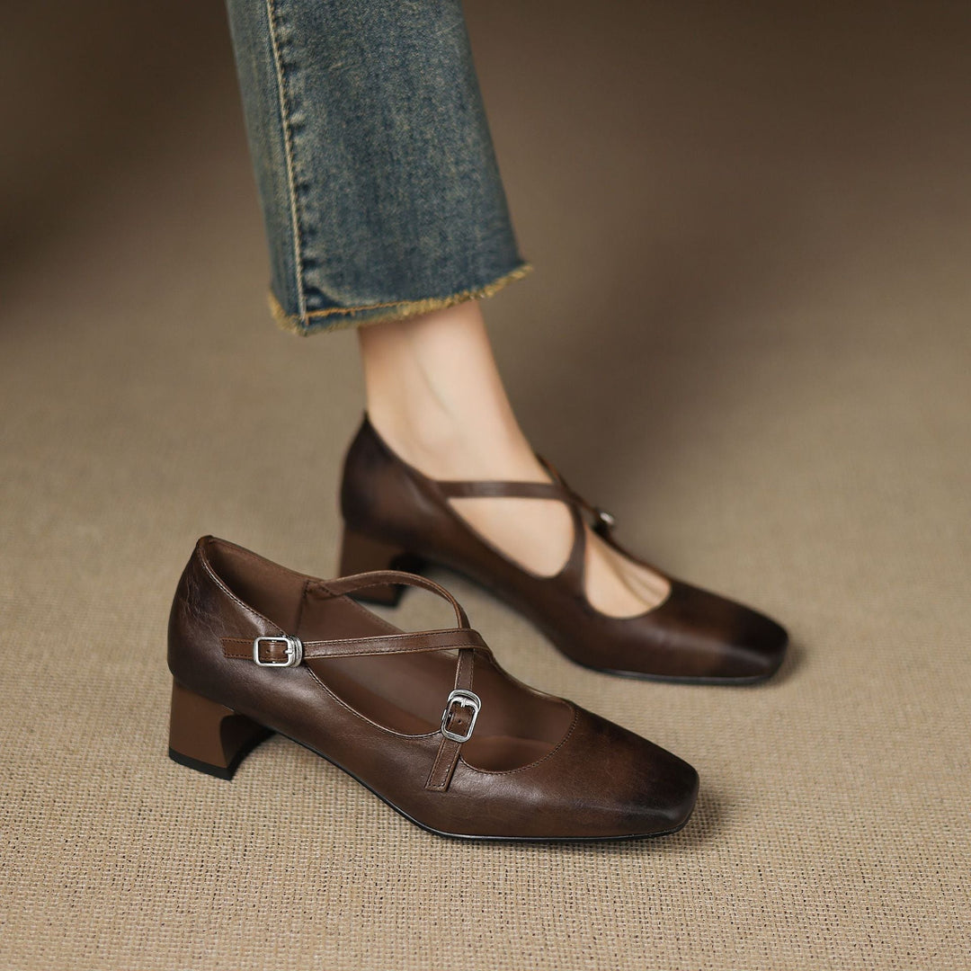 Marvane | Leather Kitten Heels