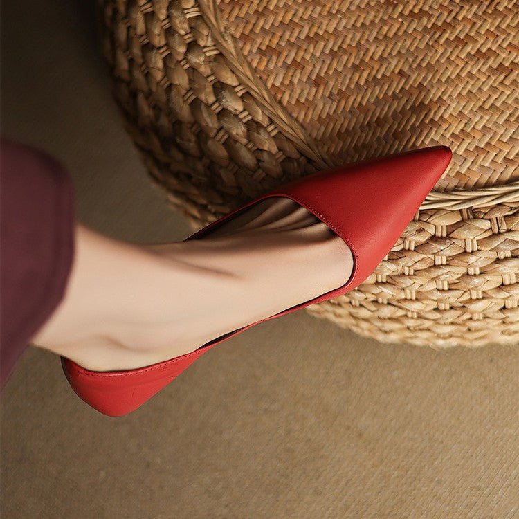 Orlisse | Leather Kitten Heel Pumps