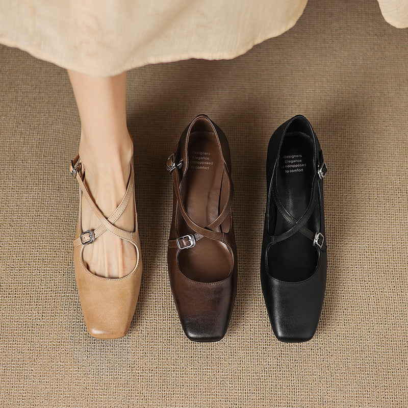Marvane | Leather Kitten Heels