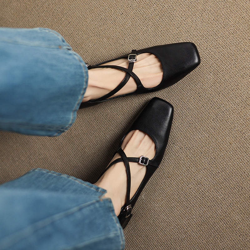 Marvane | Leather Kitten Heels