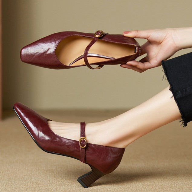 Orvane | Mary Jane Leather Pumps