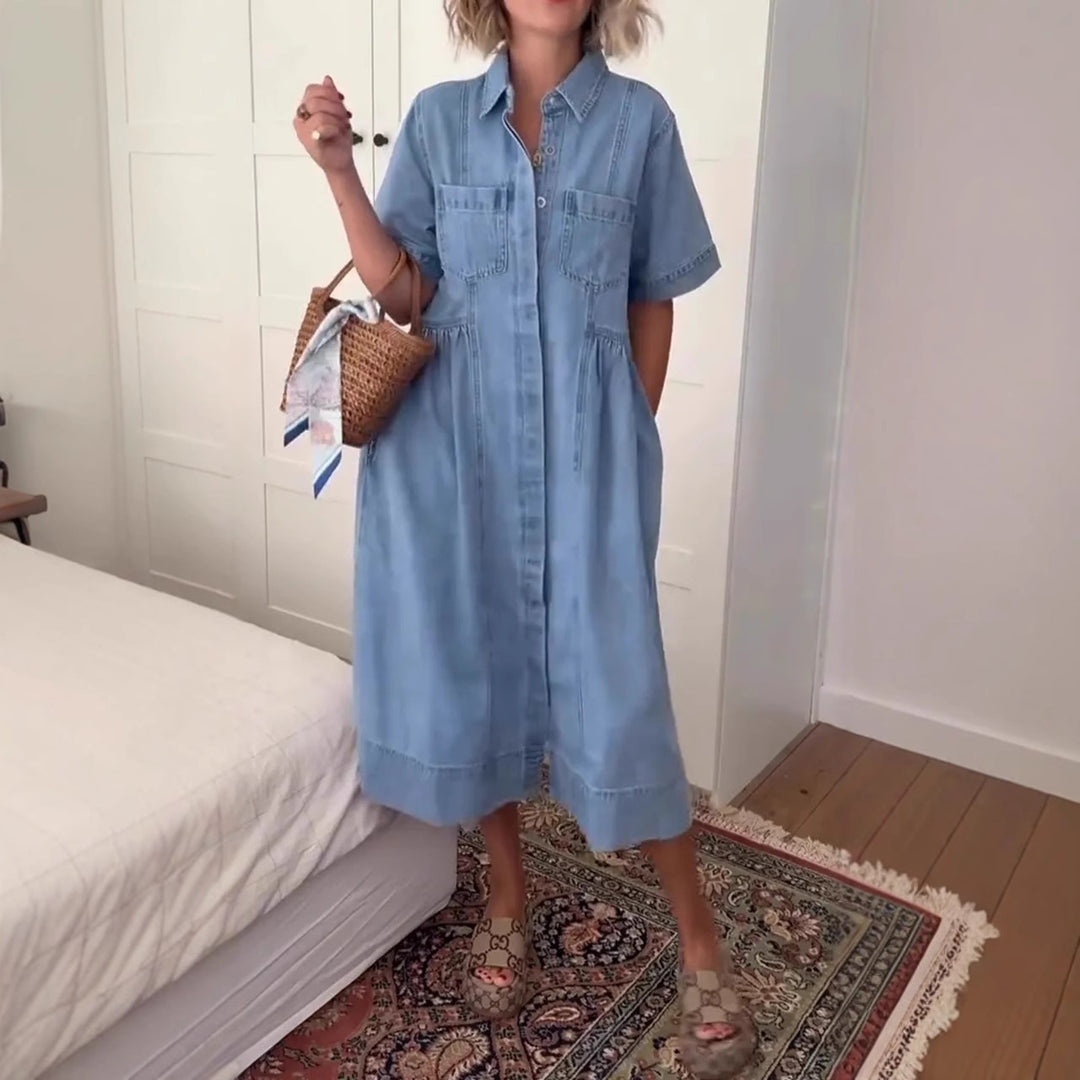 Isabelle | The Relaxed Fit Denim Midi Dress