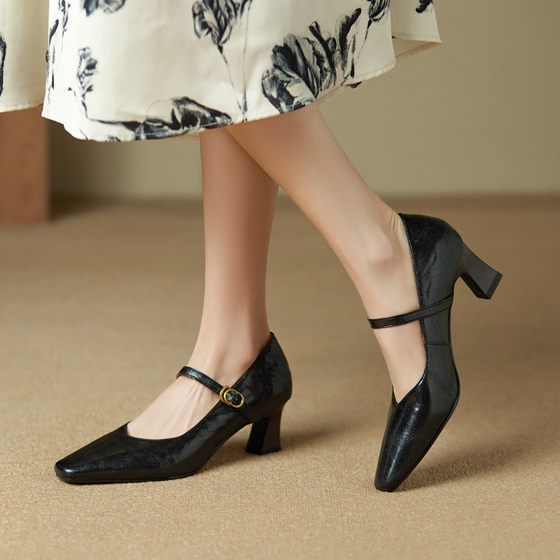 Orvane | Mary Jane Leather Pumps