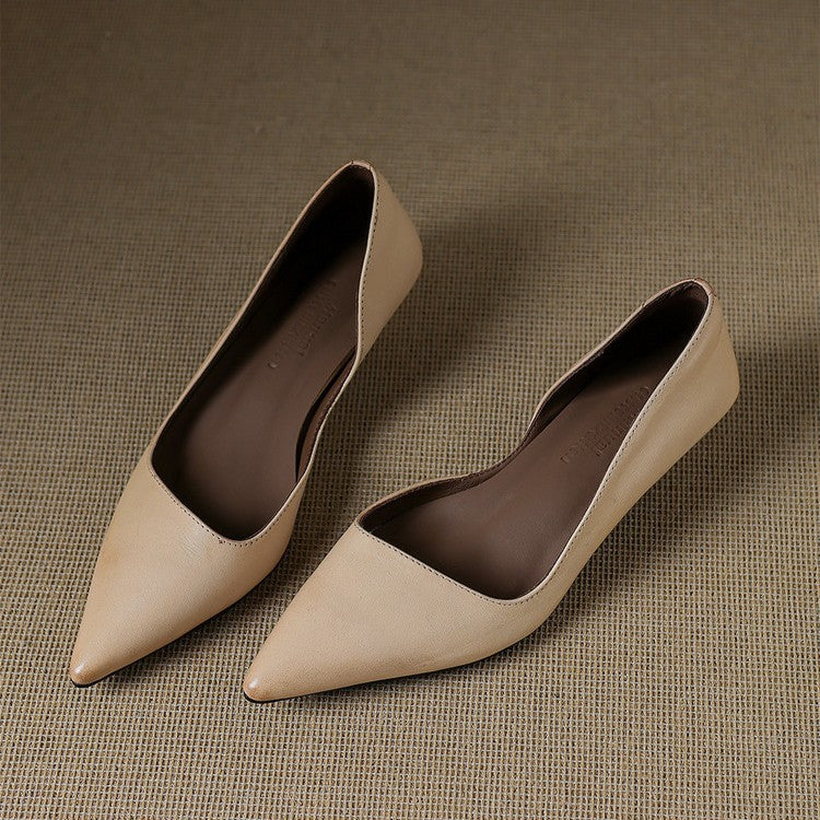 Orlisse | Leather Kitten Heel Pumps
