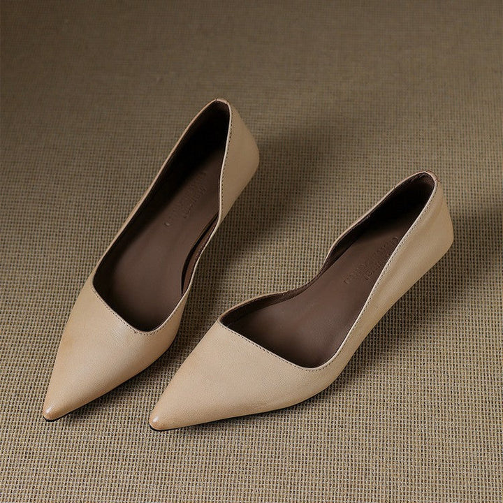 Orlisse | Leather Kitten Heel Pumps