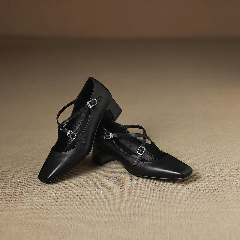 Marvane | Leather Kitten Heels