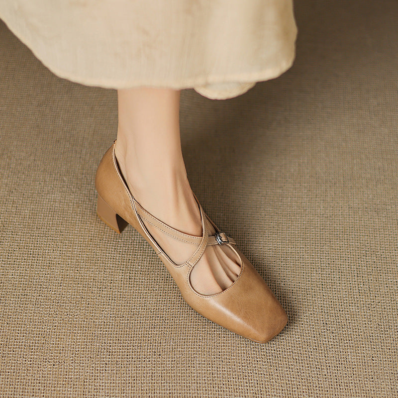 Marvane | Leather Kitten Heels