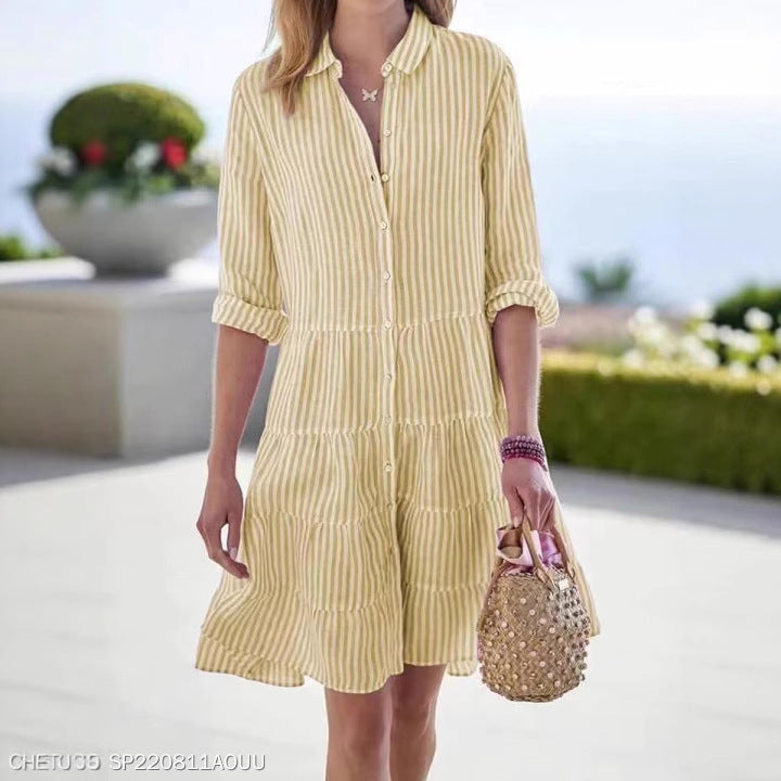 Blair | Petite Striped Shirt Dress  -– Small Sizes)