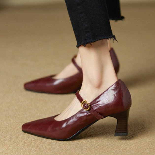 Orvane | Mary Jane Leather Pumps