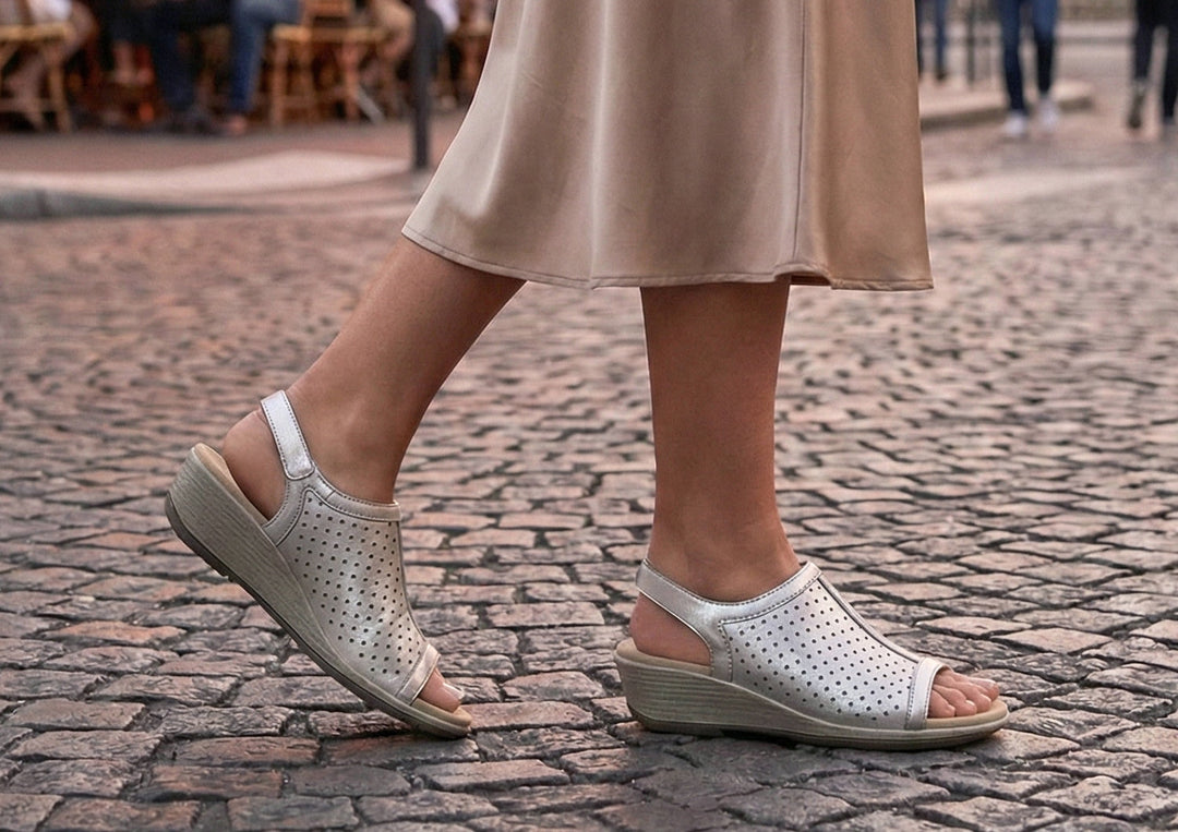Hazel | Shimmering elegance in metallic platinum