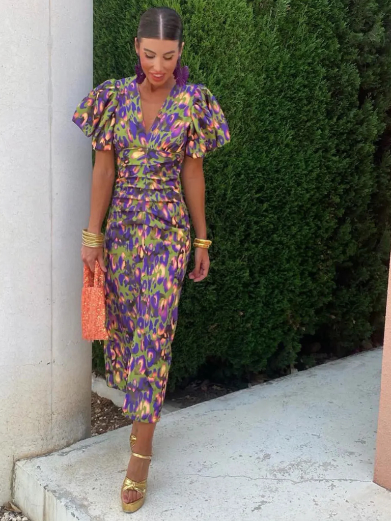 Lydia | Vivid Pleated Midi Dress