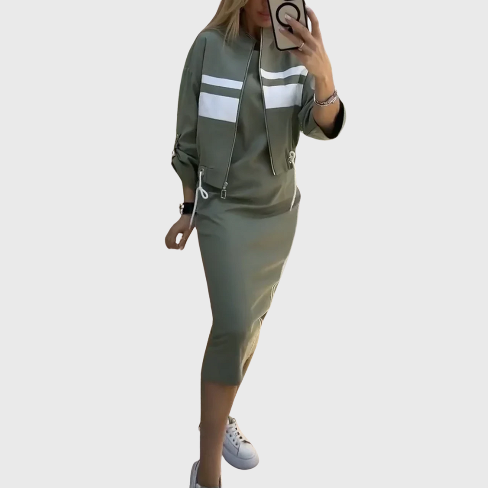 Maxime - Comfortable Casual Dress with Vest Set