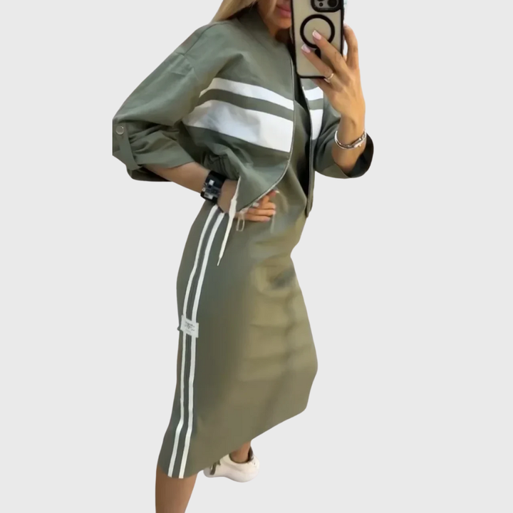 Maxime - Comfortable Casual Dress with Vest Set