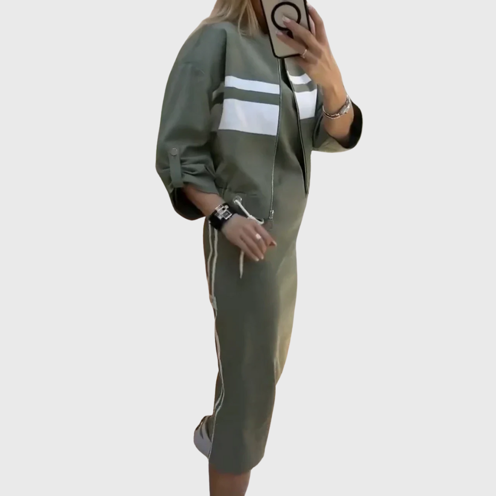 Maxime - Comfortable Casual Dress with Vest Set