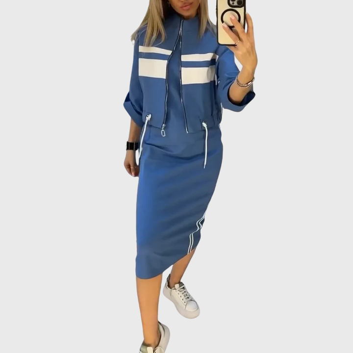 Maxime - Comfortable Casual Dress with Vest Set