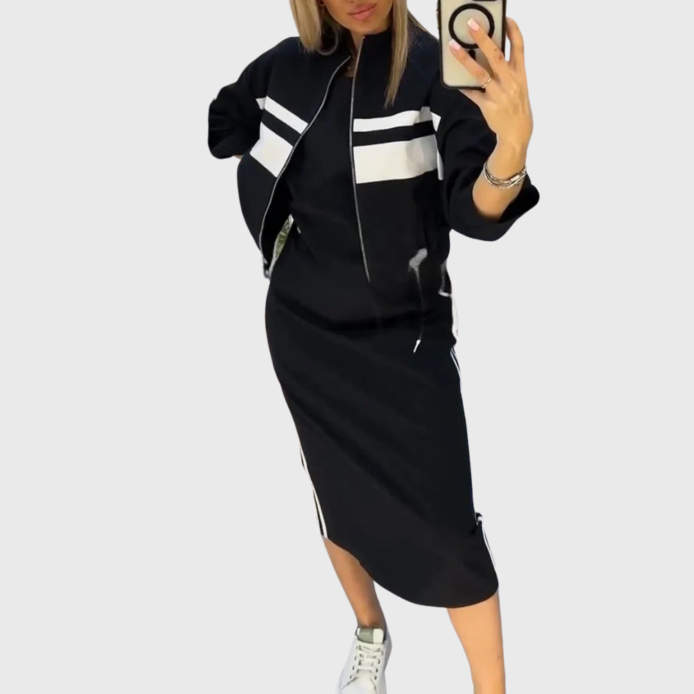 Maxime - Comfortable Casual Dress with Vest Set
