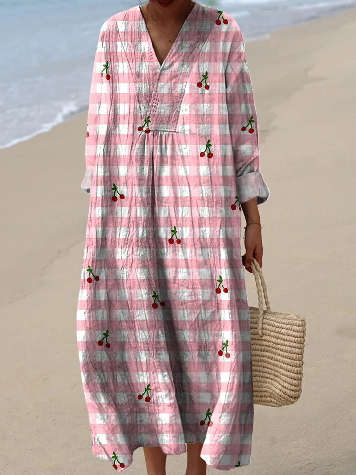 Sweet Pink Cherries Summer Dress
