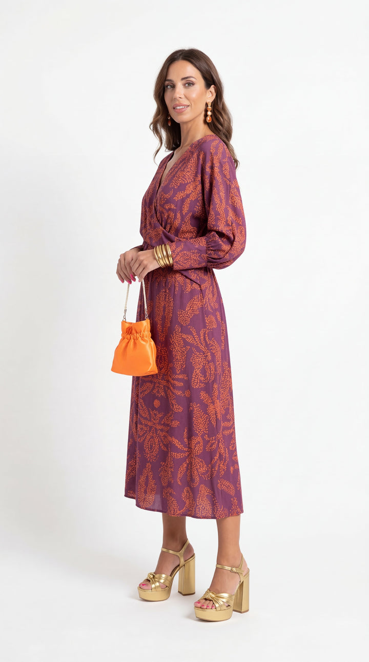 Isabel | Timeless Charm Print Elegant Midi Dress