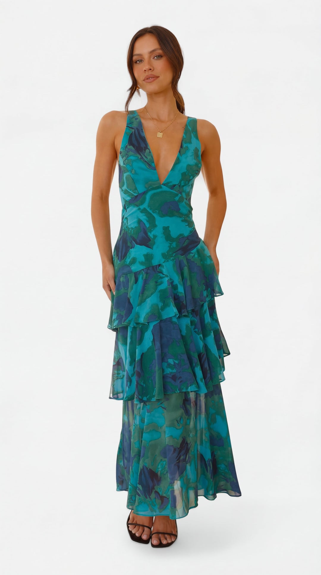 Dominique | V-Neck Chiffon Dress