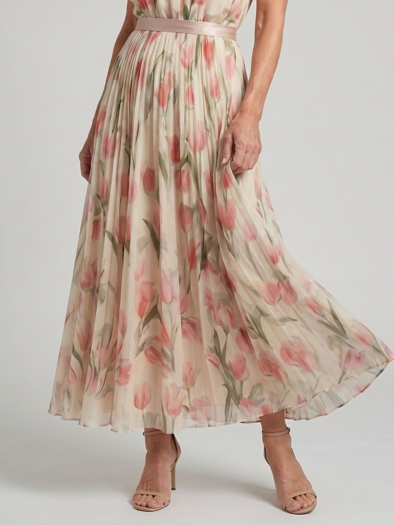 Amber | Halter Neck Floral Midi Dress