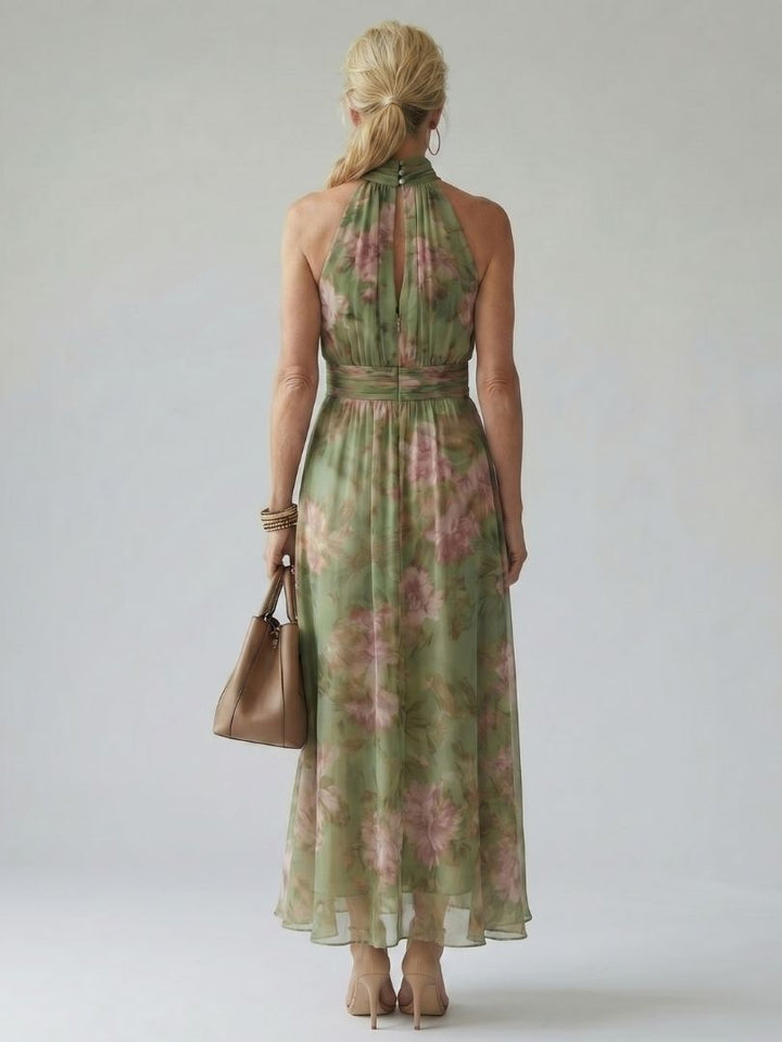 Chloe | Gathered Halter Midi Dress