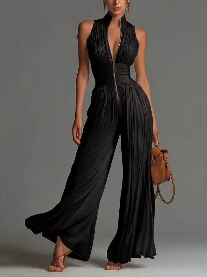Lucy | Pleated Chiffon Jumpsuit