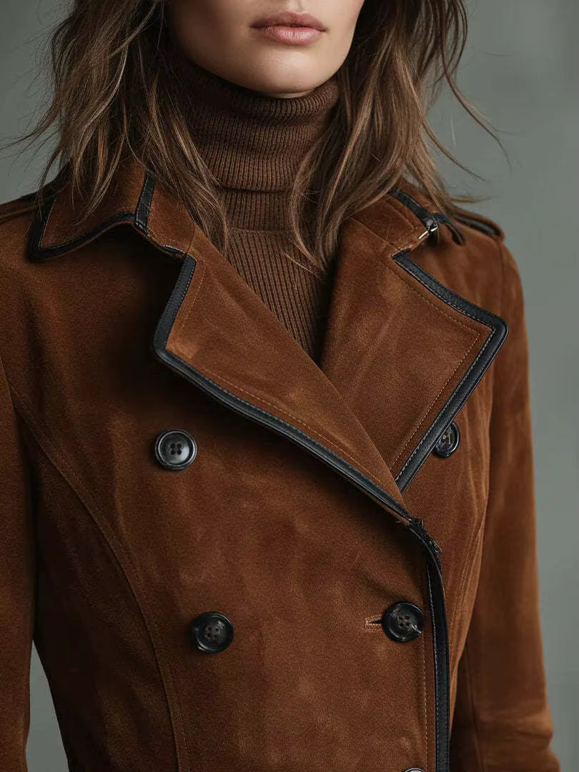 Nathalie | Suede Trench Coat