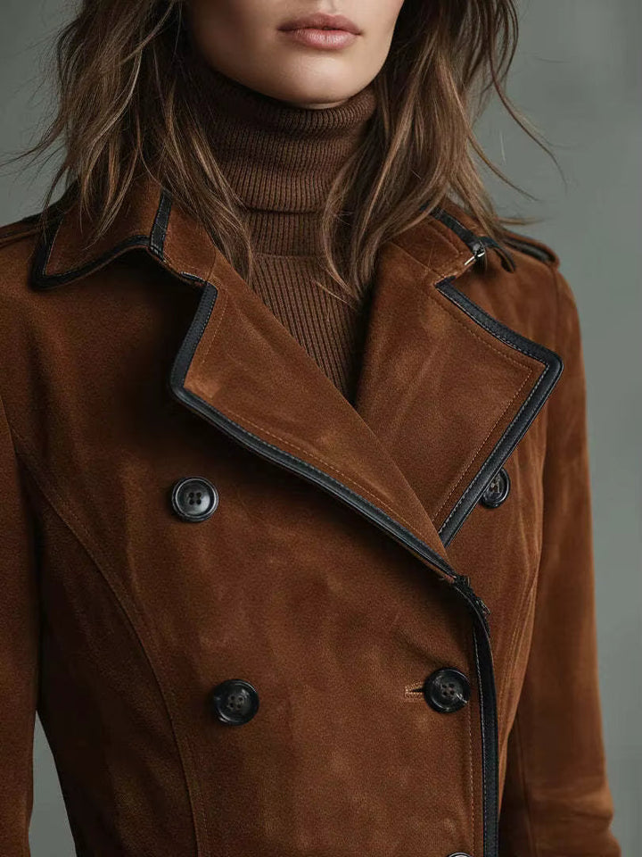 Nathalie | Suede Trench Coat