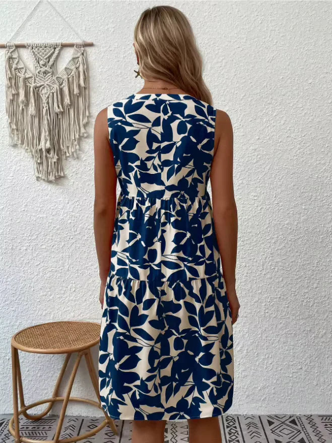 Jane | Sleeveless Floral Print Dress