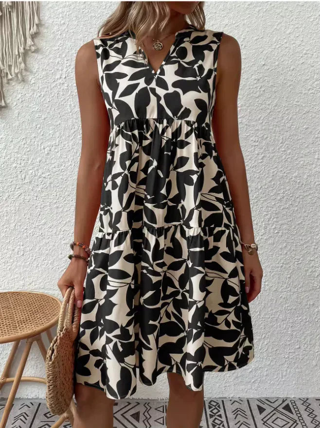 Jane | Sleeveless Floral Print Dress