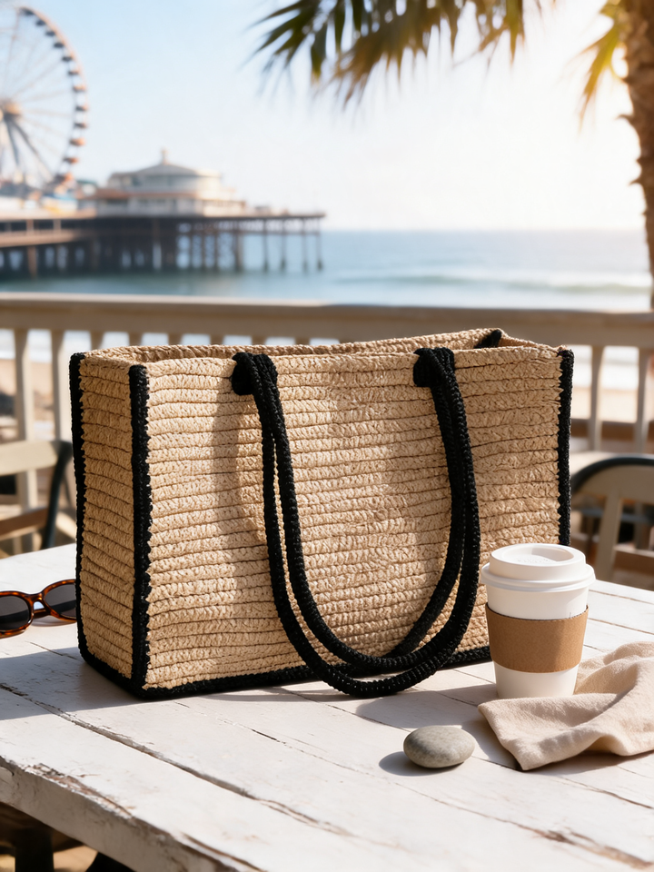 Saskia | French Raffia Square Bag
