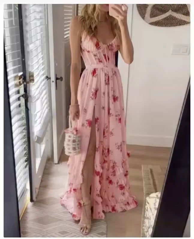 Natalie | Romantic V-Neck Floral Dress