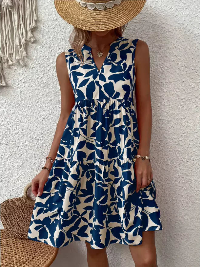 Jane | Sleeveless Floral Print Dress